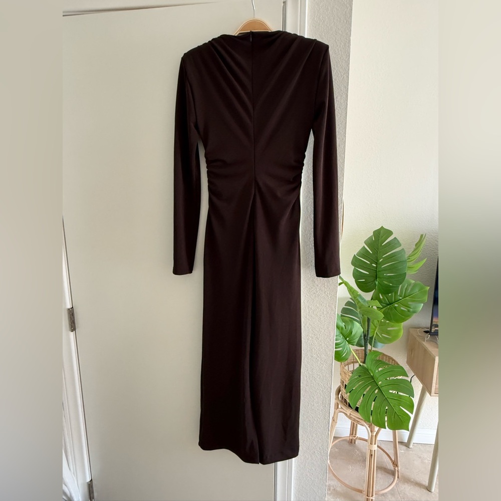 Zara Chocolate Long Sleeve Dress - Picture 3 of 4
